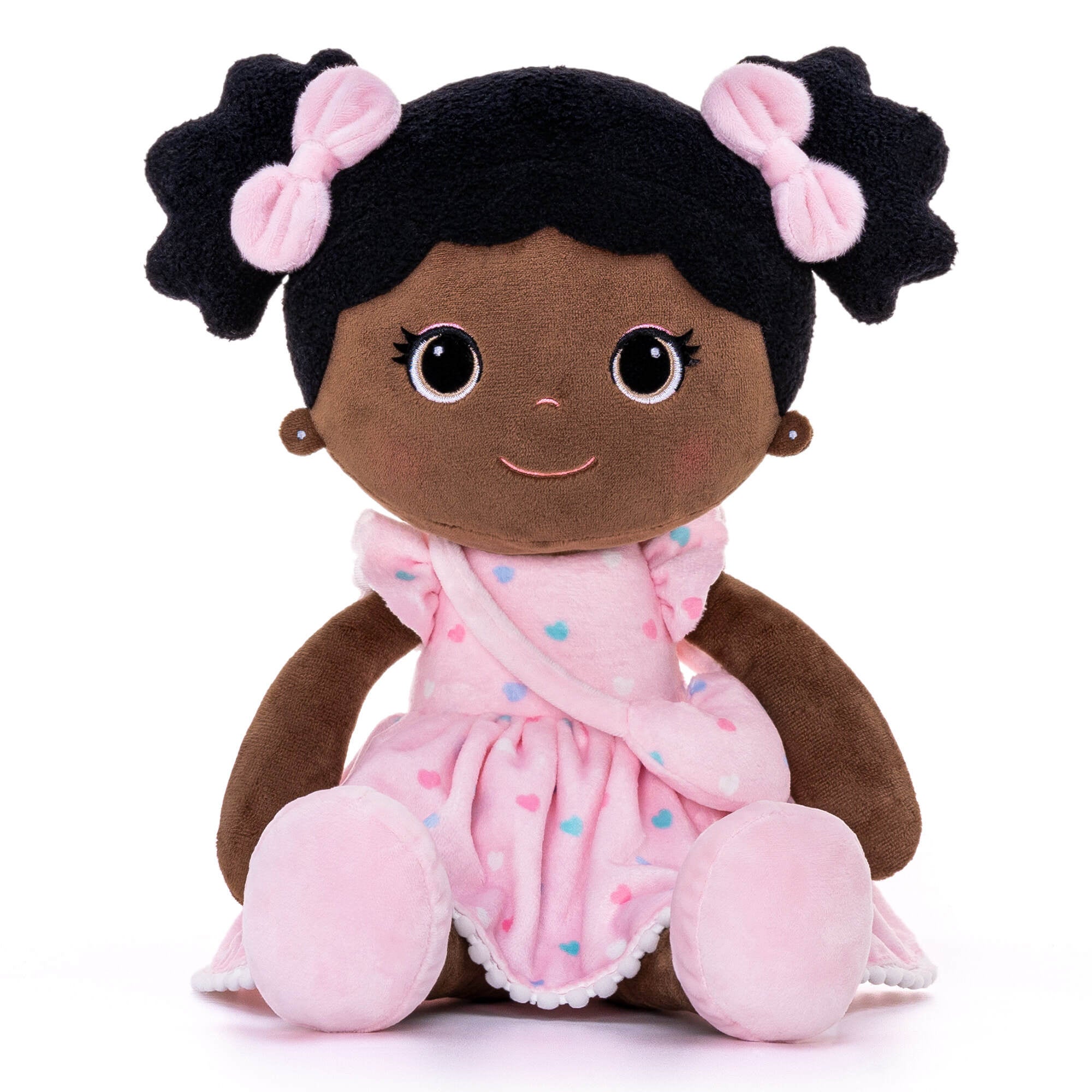 Mabel Hearts Soft Plush Black Doll Eco Friendly Collectible Doll Series Bibinee Dolls